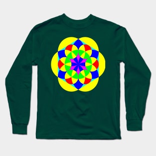 Green, red, blue and yellow pattern. Long Sleeve T-Shirt